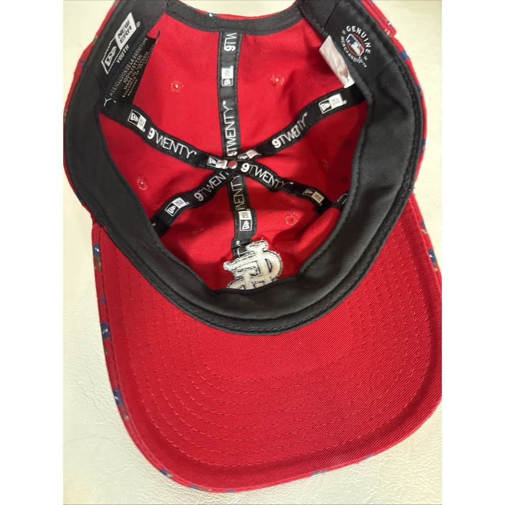 Youth St Louis Cardinals 9Twenty New Era Floral Print Adjustable Hat Red Purple - Picture 4 of 6